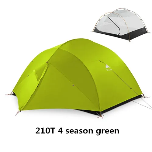 210T 4 season green 3F UL GEAR 3 человек 4 сезон 15D палатка Открытый Сверхлегкий походный альпинистский охотничий водонепроницаемый палатки наземный лист - Цвет: 210T 4 season green