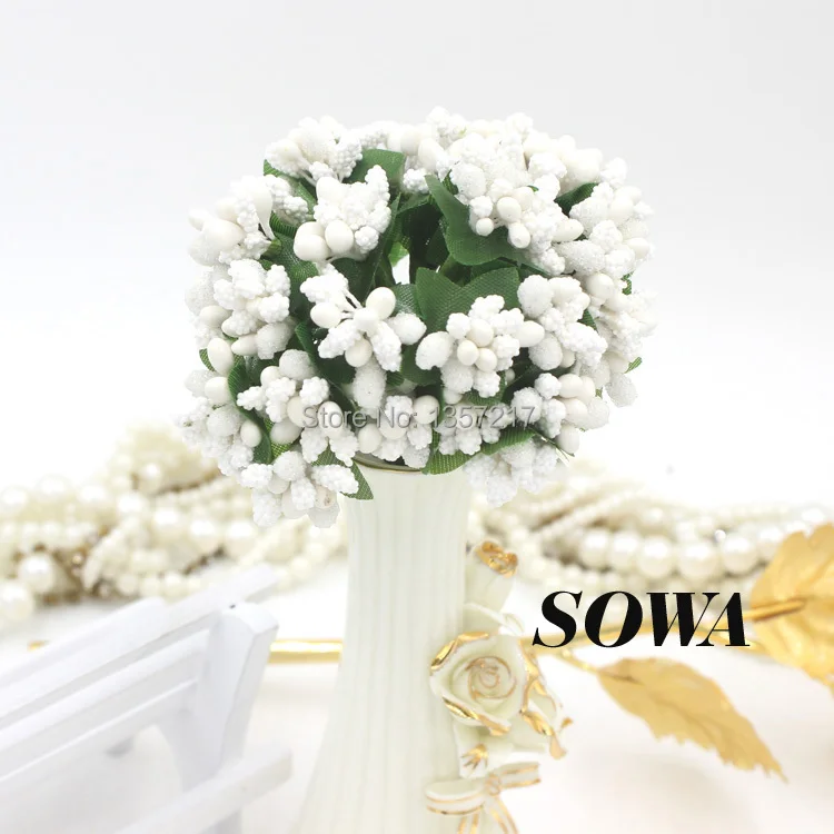 Новый модный Тутовый цветок для вечерние белого цвета 144 шт./лот стебель из