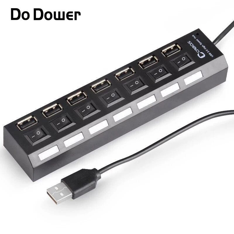 Do Dower 7 портов USB концентратор с выключателем питания вкл/выкл расширитель