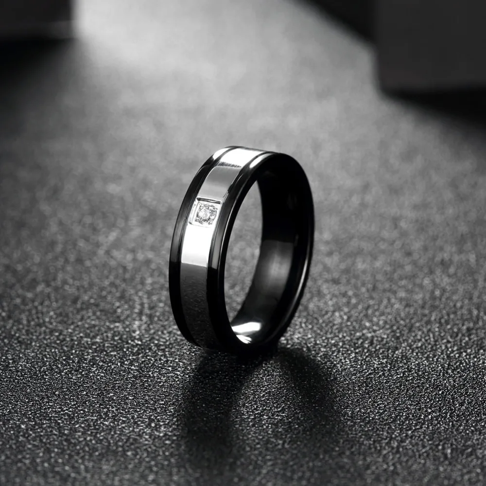 Новая мода Титан punk Кольца для мужчин золотой цвет кольца фианит Bijoux ювелирные