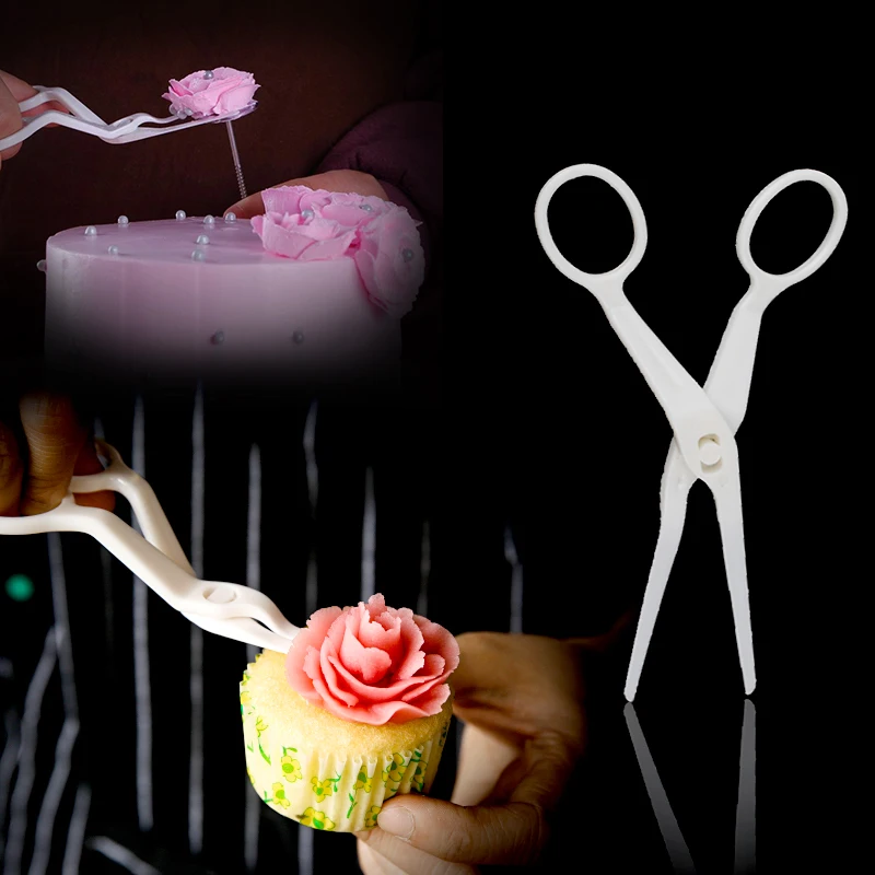 Plastic Scissors for Cream Flower Cake Tool Delicate Lifter Icing Sugarcraft Fondant Decorating |
