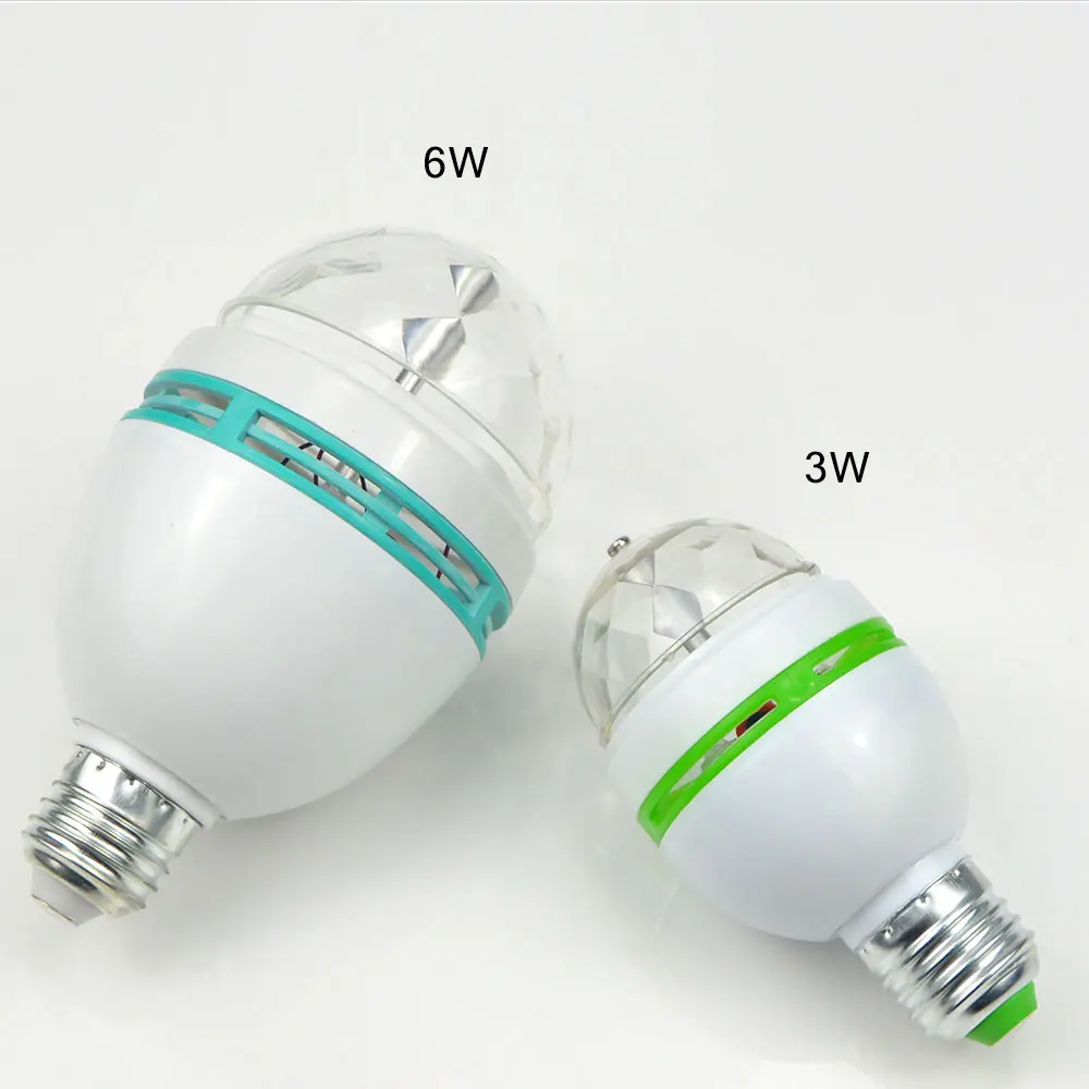 3 Вт 6 E27 RGB Светодиодная лампа волшебный цветной проектор Автоматическое вращение