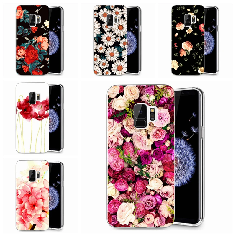 Футляр Fundas с мягким термопластичным полиуретаном и ярким дизайном цветов и лица для Samsung Galaxy S9 S9Plus S8 Plus S7 edge Note 8 J720 A3 A5 2017 E080.