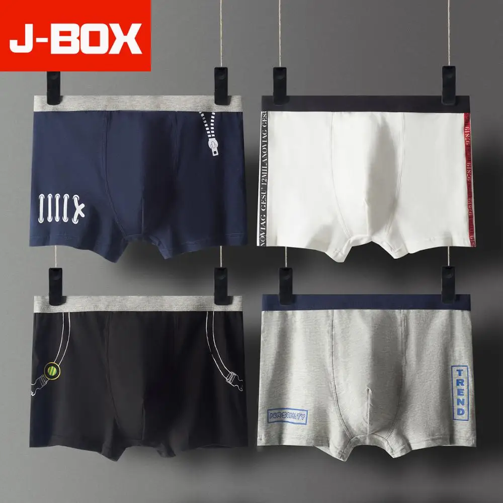 J BOX 4 шт./партия мужские сексуальные боксеры мужское нижнее белье больших