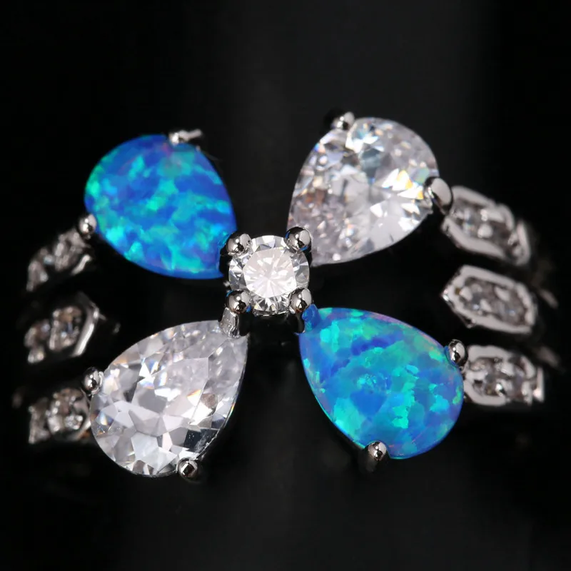 Великолепные 4 лепестковые цветущие сливы Небесно Голубой огненный опал белые