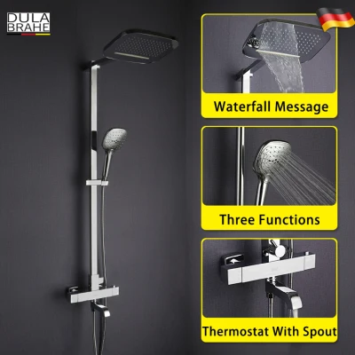 D109-Thermostatic Термостатический смеситель для ванной комнаты Набор цифровая панель дисплея Интеллектуальный микшер умный дождь водопад дождь Душ головка - Цвет: D109-Thermostatic
