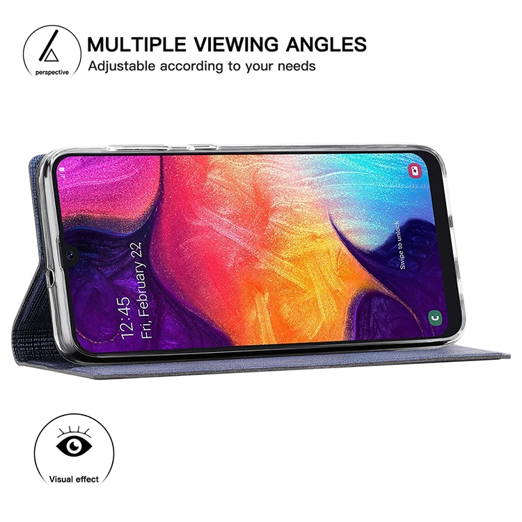 Роскошный тканевый флип-чехол для samsung Galaxy A50, кошелек, карман для карт, подставка, магнитная Обложка для книги, для samsung Galaxy A50