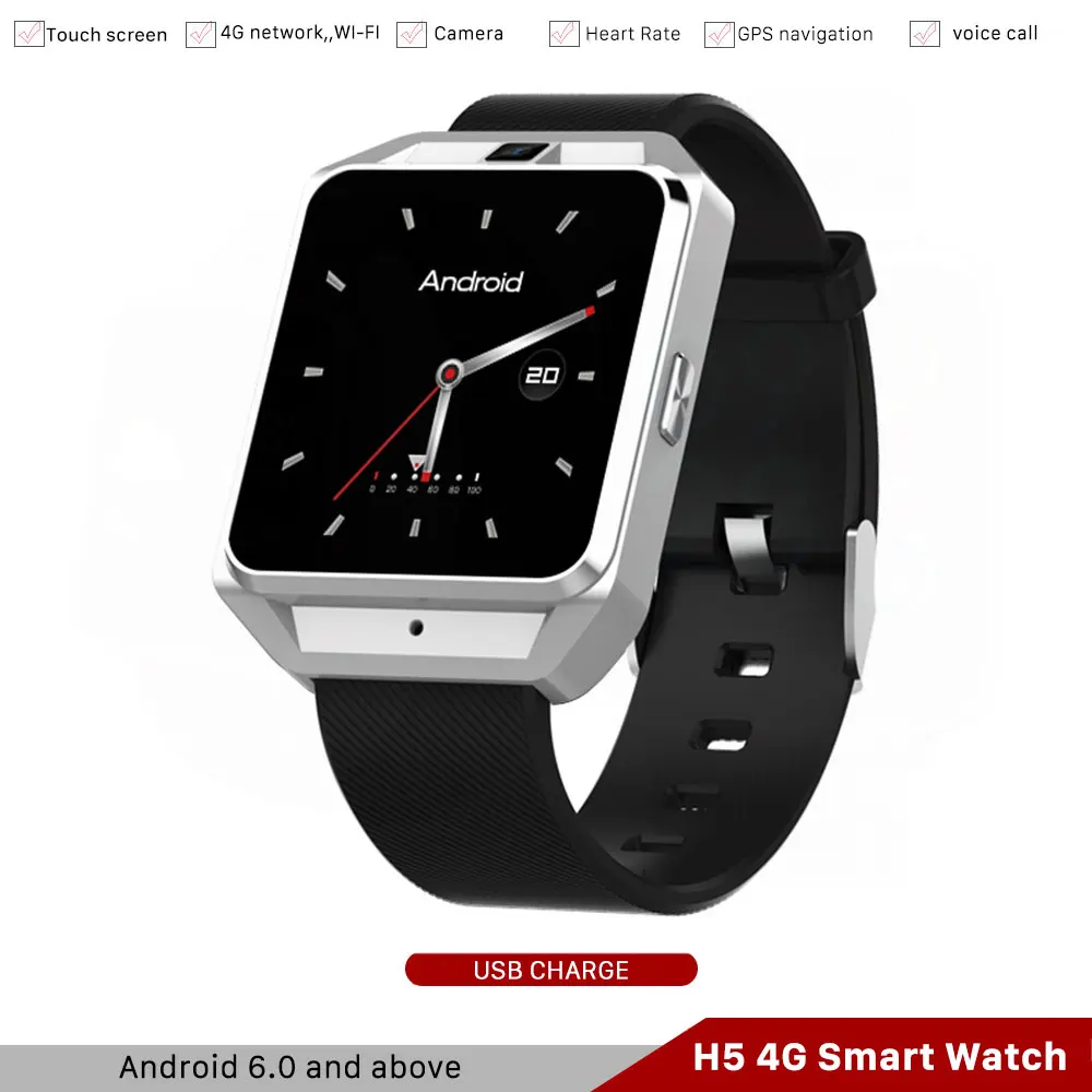 H5 4G Смарт часы мужские GPS телефон WIFI 1G/Ram 8G/Rom Android 6 0 Hart Rate Smartwatch наушники