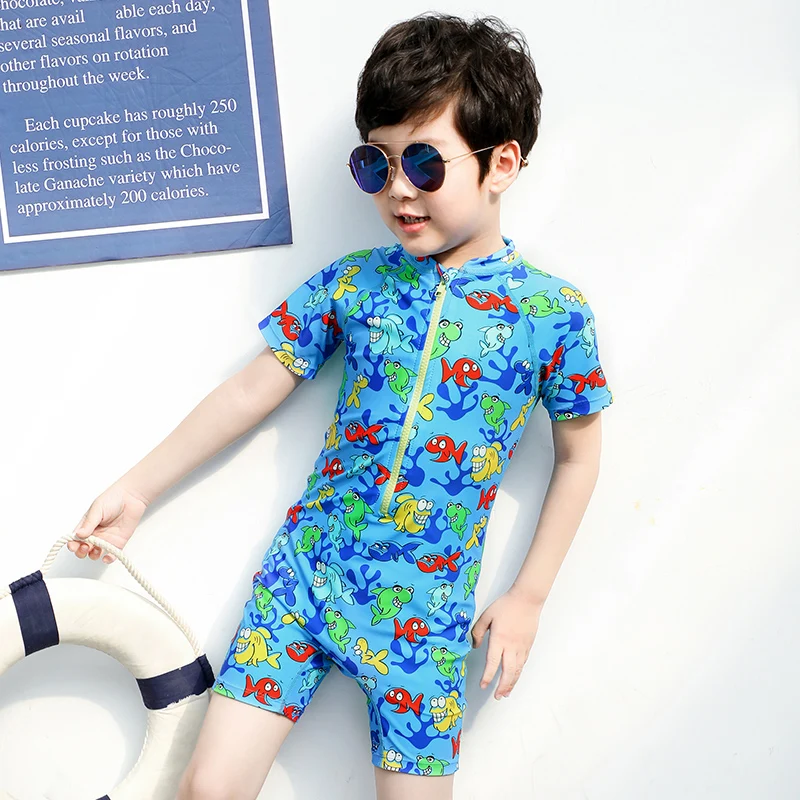 Sbart/купальный костюм с короткими рукавами для мальчиков и девочек цельный