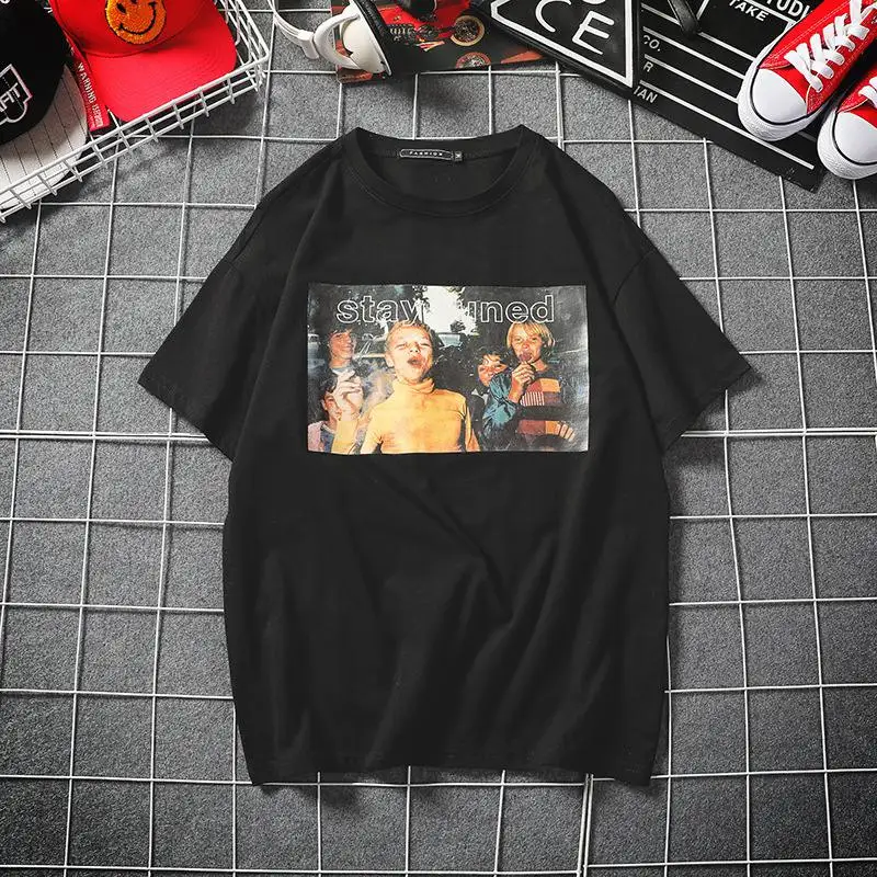 Футболка SLOUPPG мужская с круглым вырезом хлопковая Повседневная Свободная