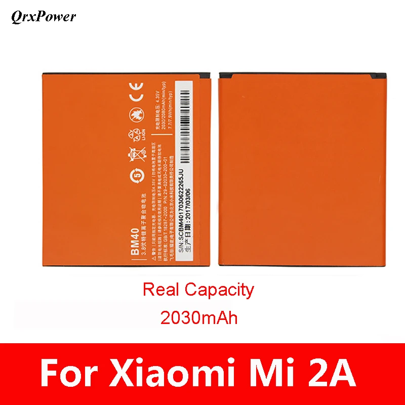 Оригинальный BM40 аккумулятор для мобильного телефона Xiaomi Mi 2A/Redmi Hongmi 1S реальная