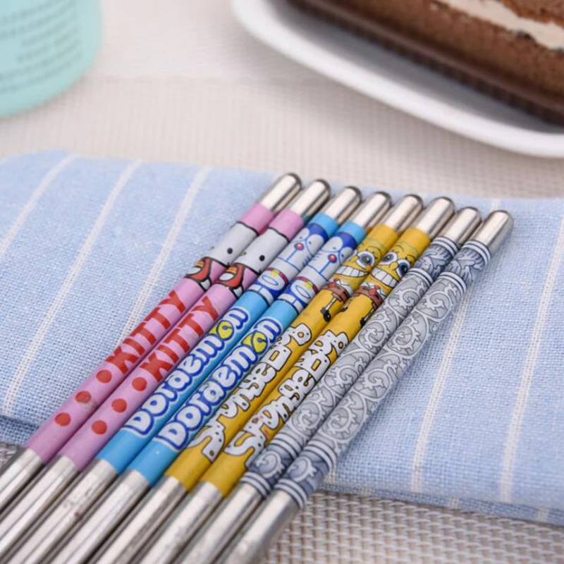 CTREE 2 Pairs Food Sticks Stainless Steel Chopsticks Engraving High Quality Anti-Scalding Reusable Tableware C801 | Дом и сад
