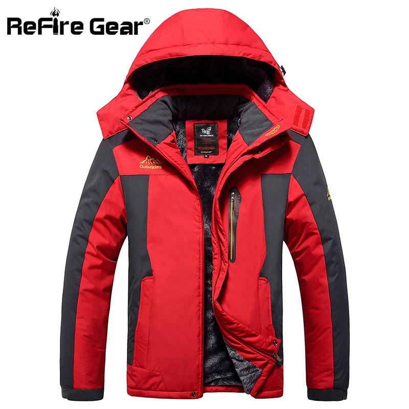 Refire gear теплая зимняя куртка Мужская ветрозащитная Водонепроницаемая парка пальто толстый флис с капюшоном ветровка морозостойкая военная куртка