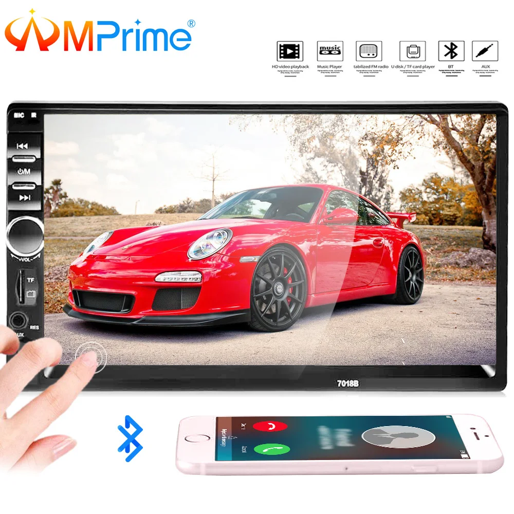 Amprime 2 Din универсальный автомобильный мультимедийный плеер авторадио 2din стерео 7
