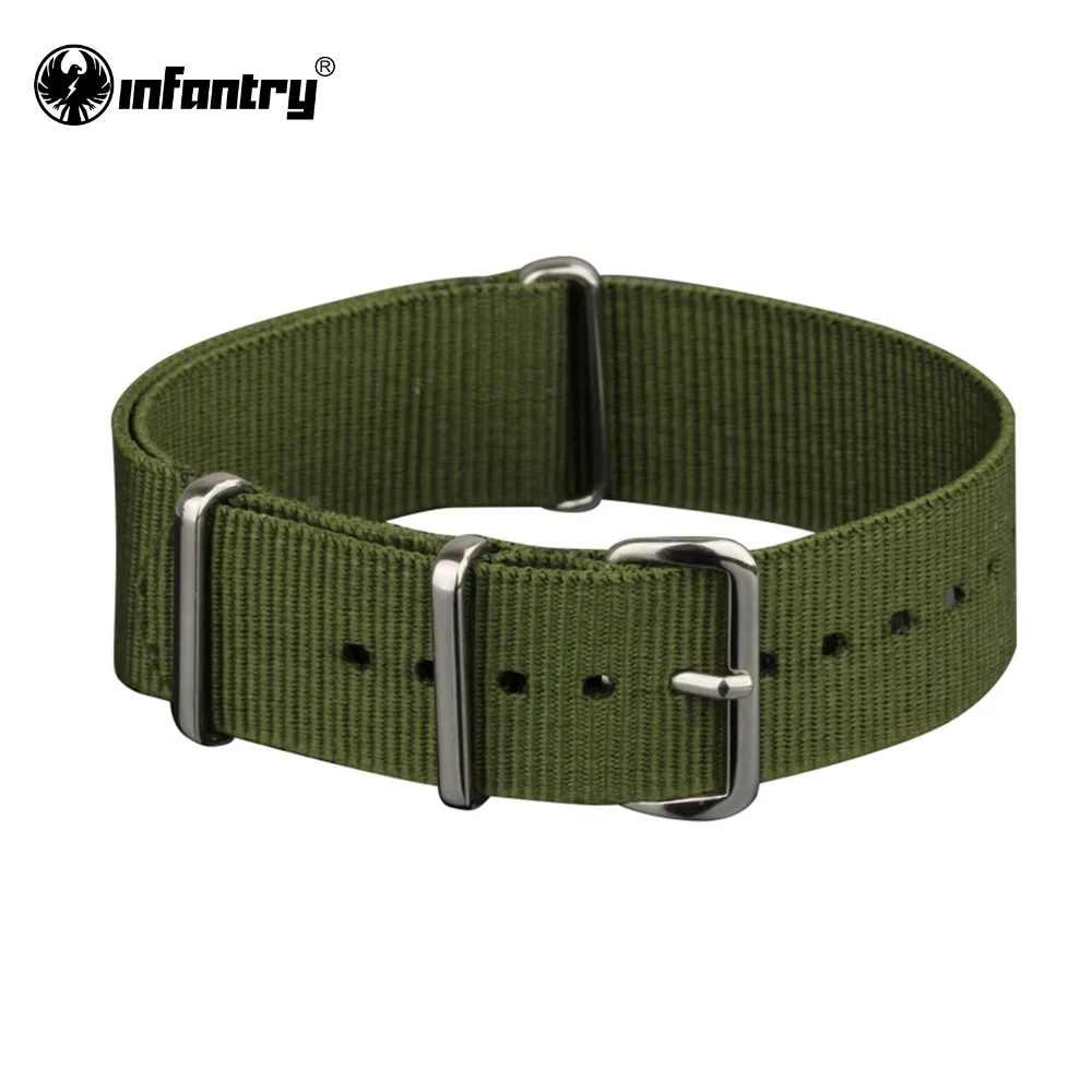 Пехота 20 мм ремешок для часов военный армейский зеленый НАТО G10 нейлоновый