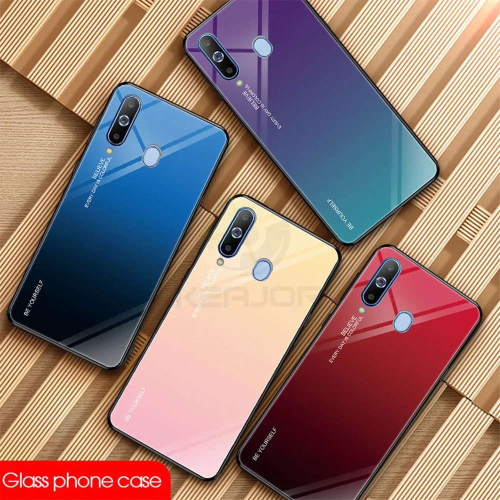 Keajor чехол для samsung Galaxy A40 A60 A70 чехол Роскошный градиентный закаленное стекло Жесткий чехол для samsung A 40 60 70 чехол Hoesje
