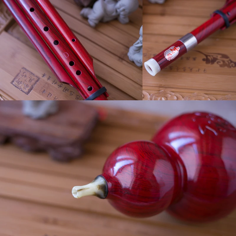 Улучшенная басовая флейта D Key Hulusi имитация дерева зерно ABS материал народный