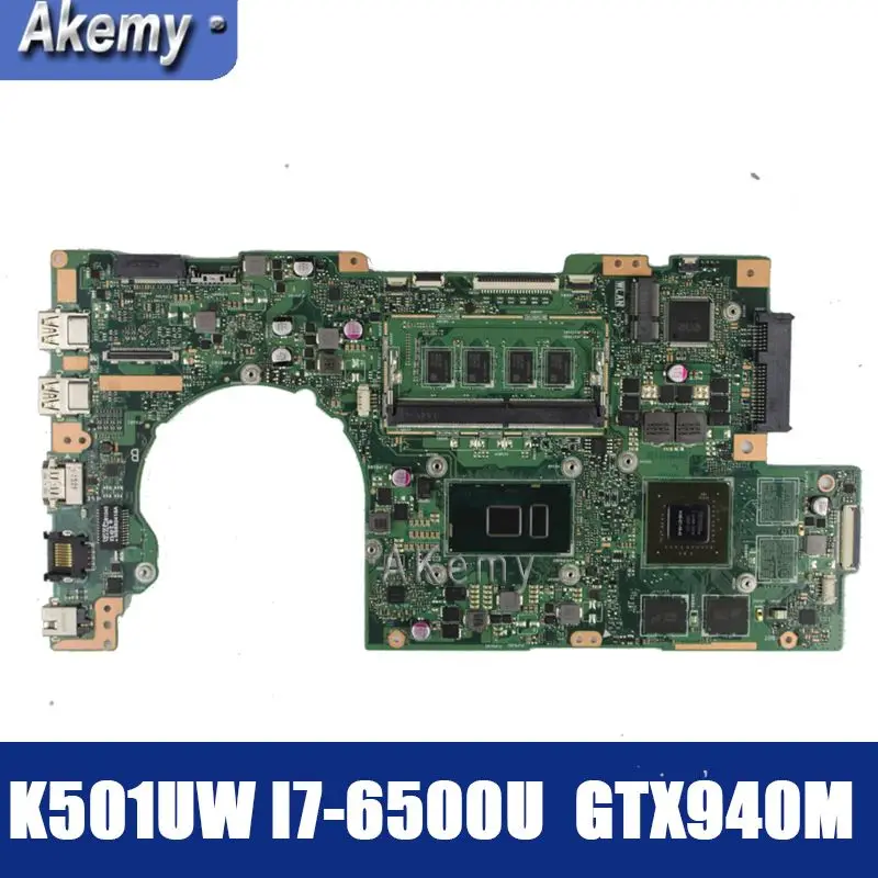 

Материнская плата для ноутбука Amazoon K501UW/UX для For Asus K501UW K501UX K501UB K501U протестированная оригинальная материнская плата DDR3-8G RAM I7-6500U GTX940M