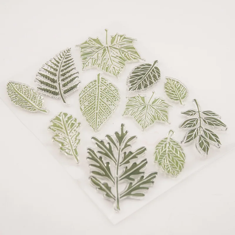 

Green Leaves Transparent Clear Silicone Stamp/Seal for DIY scrapbooking/photo album Decorative Handmade card making