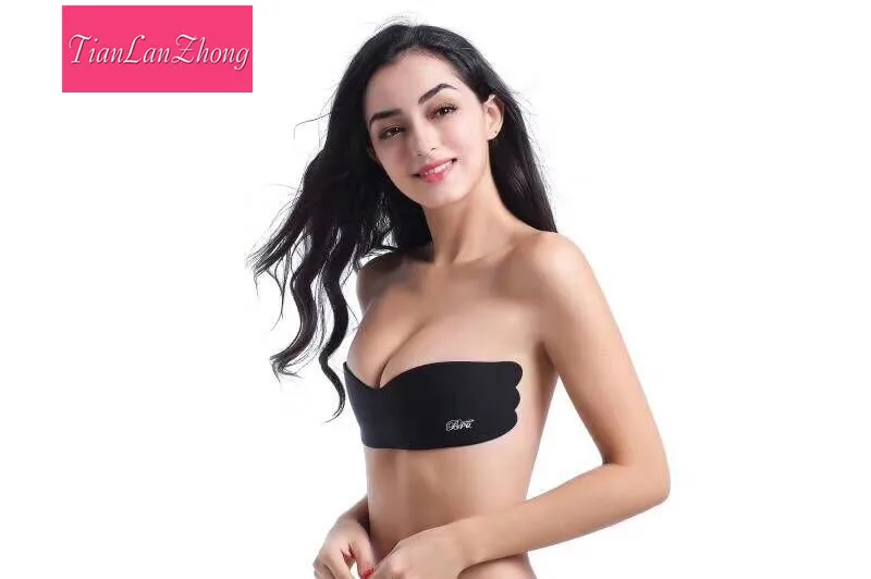 100 pcs Hot Sale Complexion Push Up Strapless Wire Free Invisible Back Closure Seamless One-Piece Sexy Female Bras