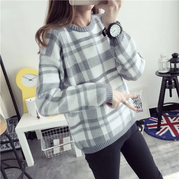 Осень-зима 2019 теплые женские пуловеры свитера женская рубашка в полоску с