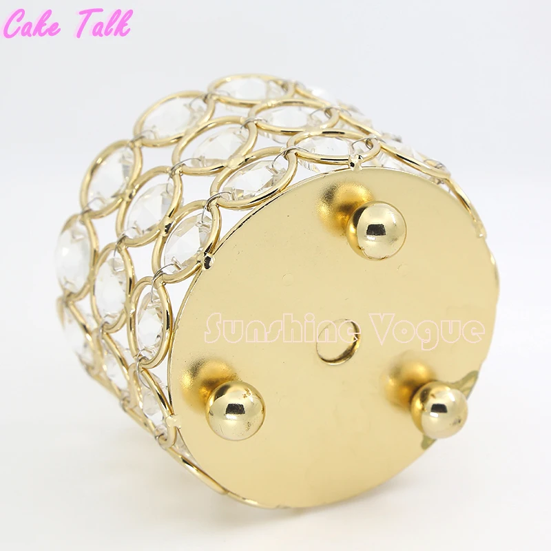 Gold crystal bowl candle holders 7.5*8.5cm 3 layers tealight stand 10 pieces home decoration candy bar party supplier Дом и сад