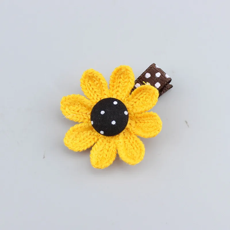 yellow hairpins AKWZMLY/4 шт., эластичные резинки для волос и заколки для волос с подсолнухом для девочек, повязка на голову в горошек, жёлтая лента, Детские аксессуары для волос - Цвет: yellow hairpins