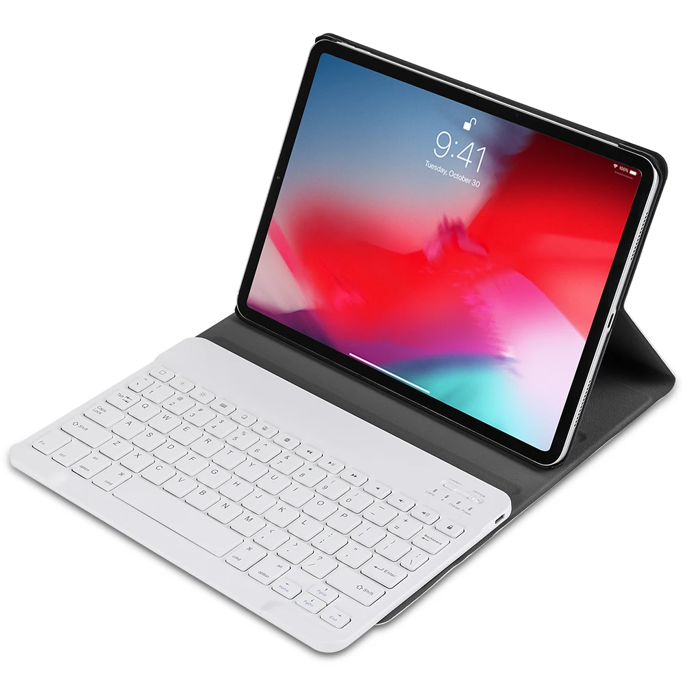 Кожаный чехол для iPad Pro 11 со съемной беспроводной Bluetooth клавиатурой и