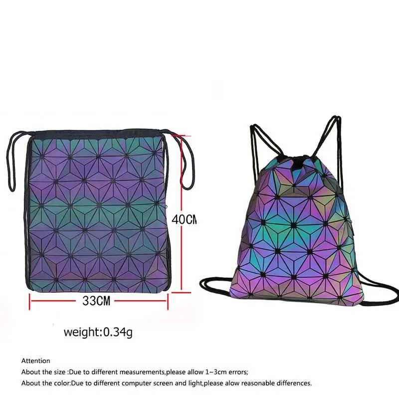 Новинка 2019 ослепительный цветной рюкзак на шнурке с геометрическим рисунком