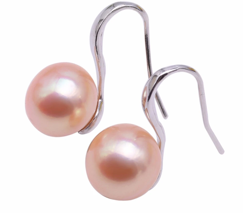 

Sterling Silver White Pink Freshwater Pearl Dangle Earrings AAA