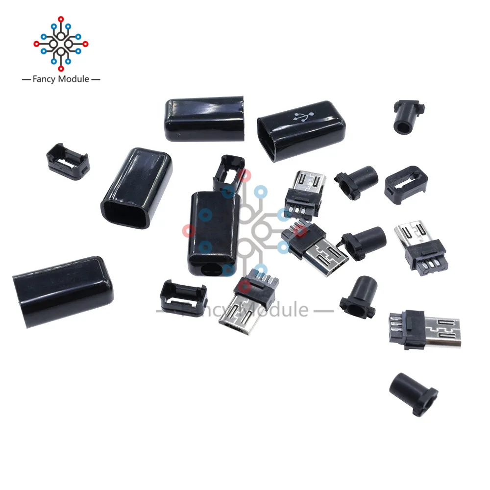 Набор разъемов Micro USB для штепсельной вилки DIY 10 шт. черные чехлы|kit connector|kit kitskit diy |