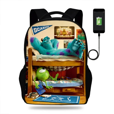 N16K0474 16 дюймов,, сумки с героями мультфильмов, Детская сумка, рюкзак для девочек и мальчиков с принтом в университетском стиле - Цвет: N16K0474