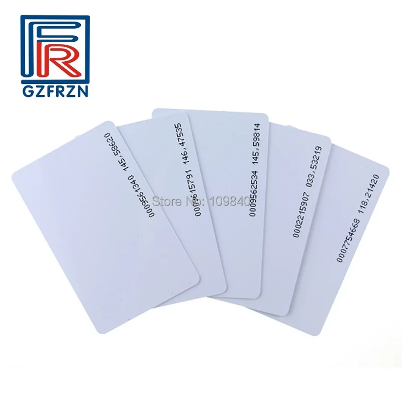 100 шт. RFID-карты 125 кГц из ПВХ белого цвета EM4100/TK4100 для персонала по управлению