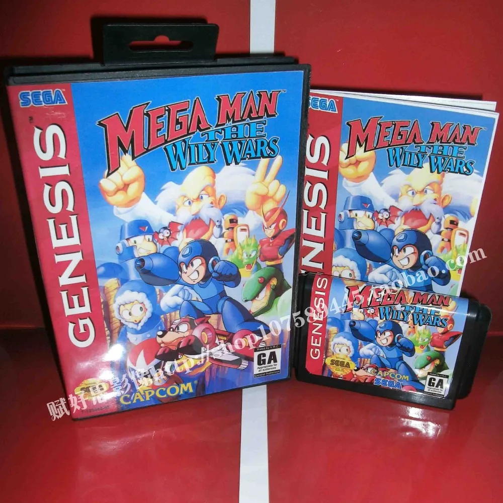 Sega MD игра Мега человек &quotthe wily wars&quot с коробкой и руководством для 16 бит игровой