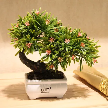 Имитация зеленого растения горшок Podocarpus гость-приветствие сосновые растения в горшке цветок искусство в целом Украшение помещается маленький бонсай - Цвет: 07