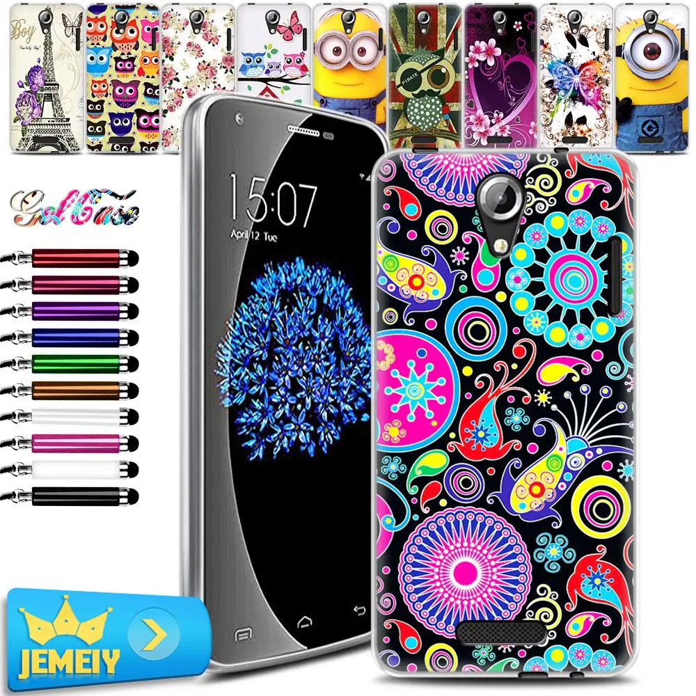 For Doogee NOVA Y100X Cartoon Flowers Skin UV Printed TPU Gel Case Back Cover Soft |