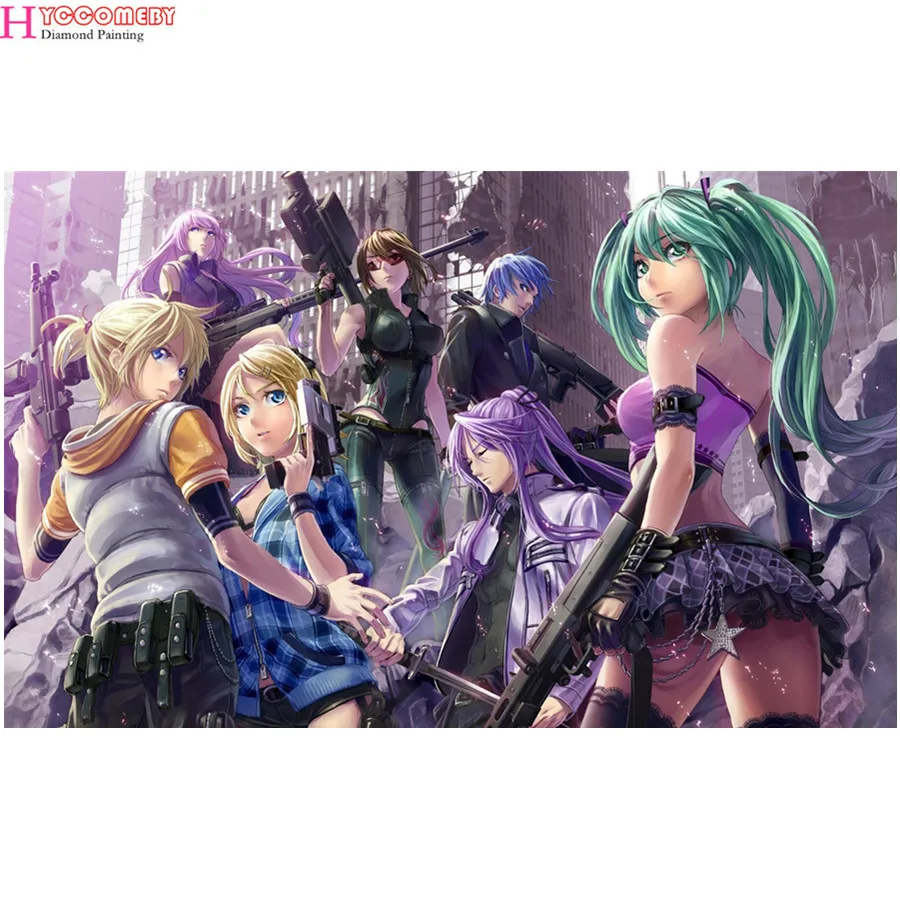

Полностью Квадратный бриллиант, 5D картина Аниме Vocaloid Алмазная вышивка, Алмазная мозаика, вышивка крестиком, ландшафтный декор, подарок