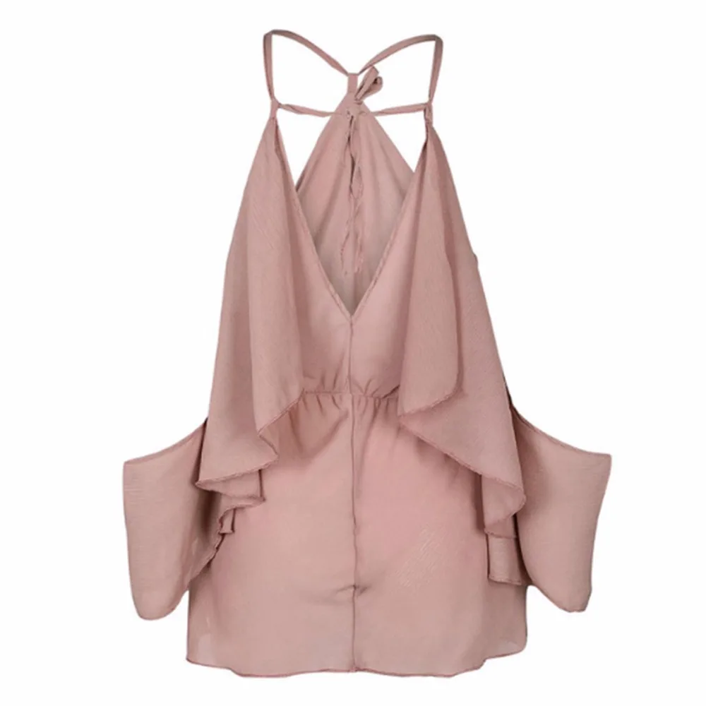 Сексуальная Блузка с открытыми плечами Женская Повседневная шифоновая блузка