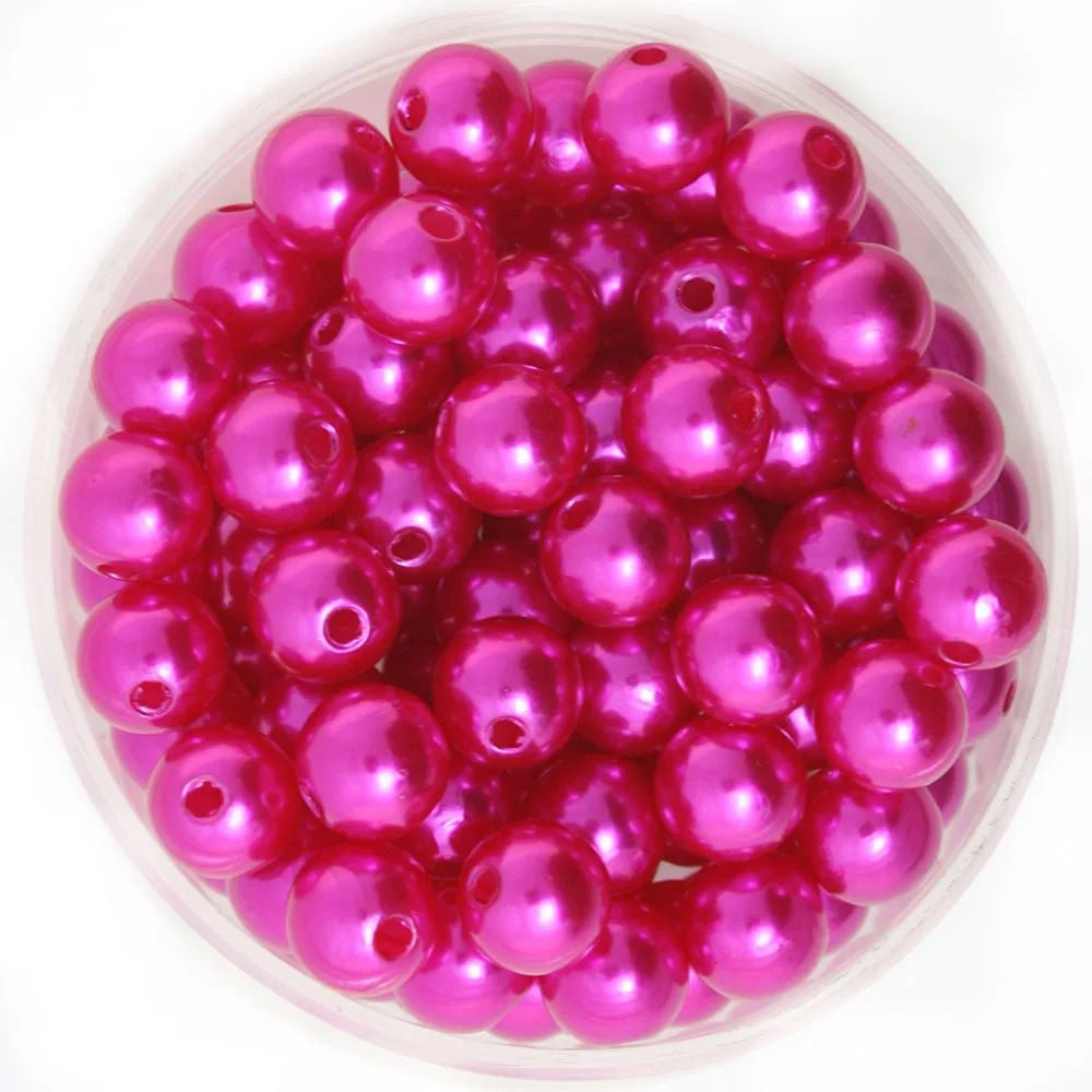 Fuchsia Выберите размер 4 мм 6 мм 8 мм 10 мм ABS имитация жемчуга бусины для изготовления ювелирных изделий Мода DIY Одежда Воротник Аксессуары Бусины ремесла - Цвет: Fuchsia