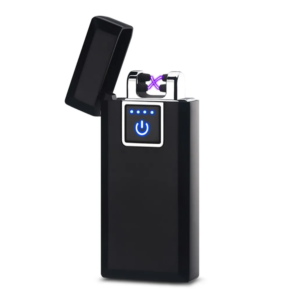 USB ветрозащитная двухдуговая плазменная зажигалка беспламенная сенсорная