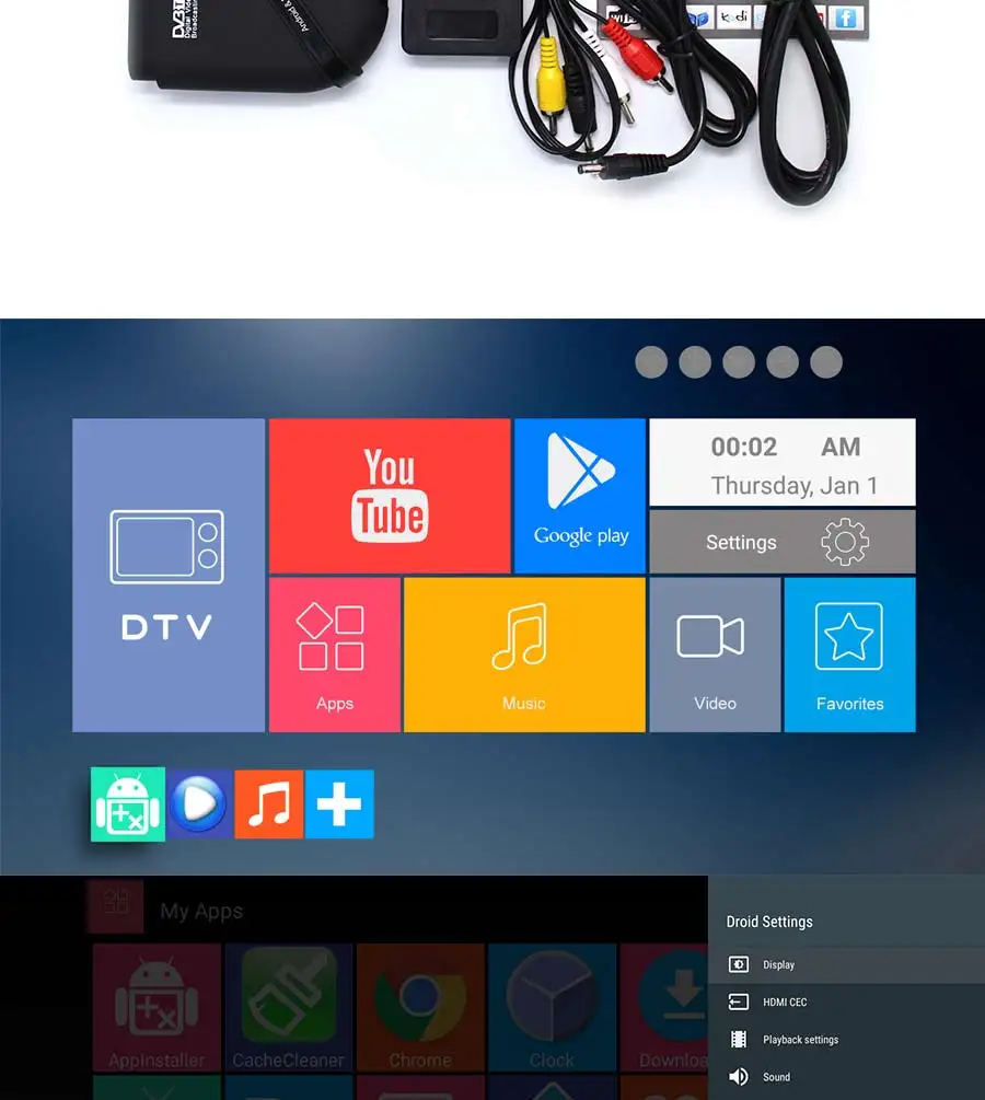 DVB T2 и Android два в одном ТВ приставка Android 7,1 Amlogic S905D 1 Гб+ 8 Гб Смарт ТВ приставка DVB T2/T Отт телеприставка 4K дисплей от GE ES
