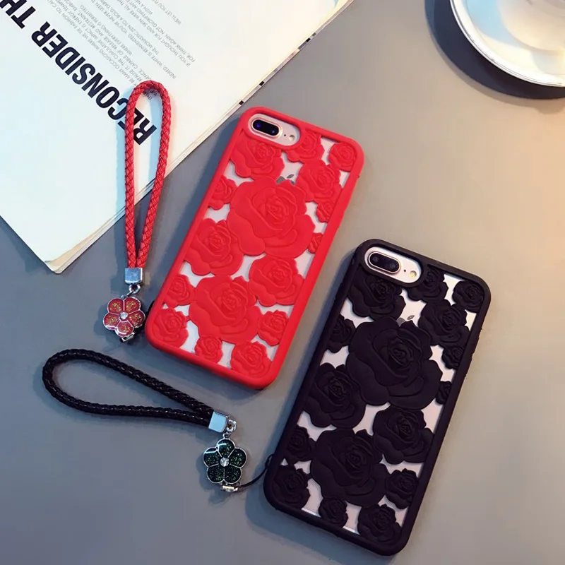 3D красивые розы чехол для iPhone 6 6s 7 8 Plus X Силиконовый телефона|Бамперы| |