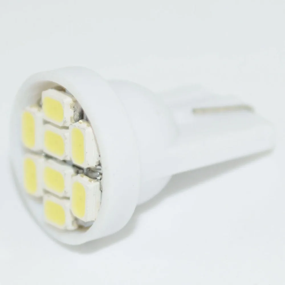 10 шт. T10 8smd 8led 8 светодиодов 194 168 192 W5W 1206 (3020) супер яркий t10 w5w Автомобильная