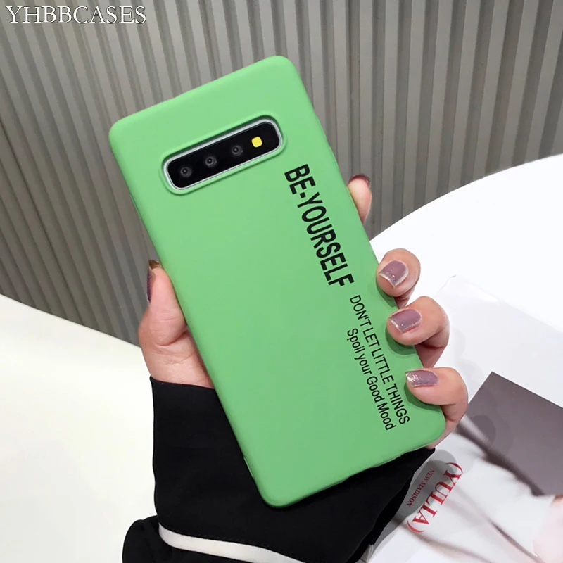 Чехлы YHBBCASES для Samsung Galaxy S8 S9 S10 Plus Ретро Чехол зеленого цвета маття телефона Note 8 9