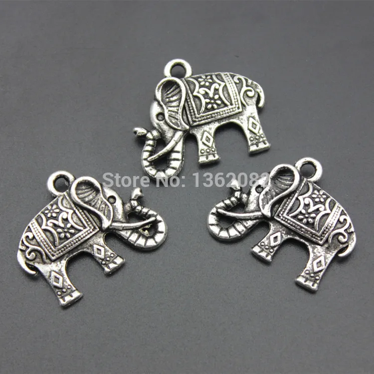 Тибетские Серебряные Подвески в виде слонов на удачу 20 шт./лот Ювелирная