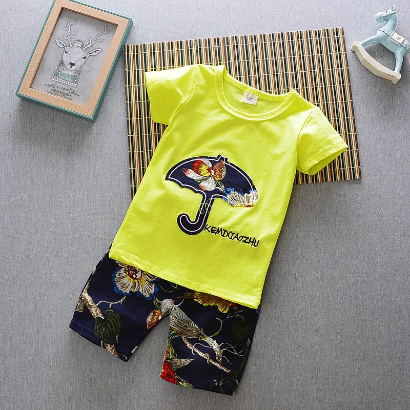 Футболки с короткими рукавами и шорты для мальчиков девочек комплекты одежды из 2