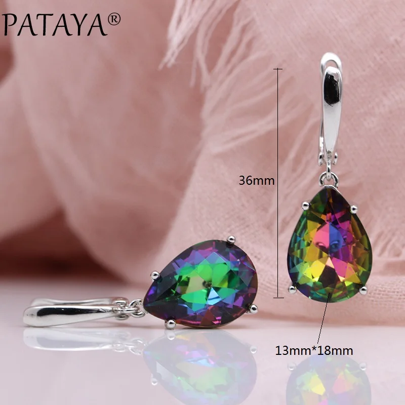 Серьги женские длинные под Белое золото с натуральным цирконом 9