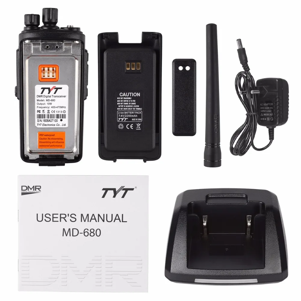 Портативная рация TYT MD 680 UHF 400 470 МГц DMR 10 Вт IP67 цифровая двухсторонняя рация|handheld