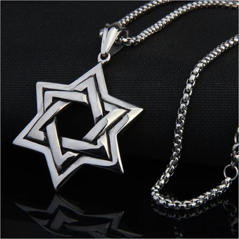 

Men's Stainless Steel Large The star of David Pendant Necklace Chain HIgh Quality Hiphop/Rock Style Jewelry