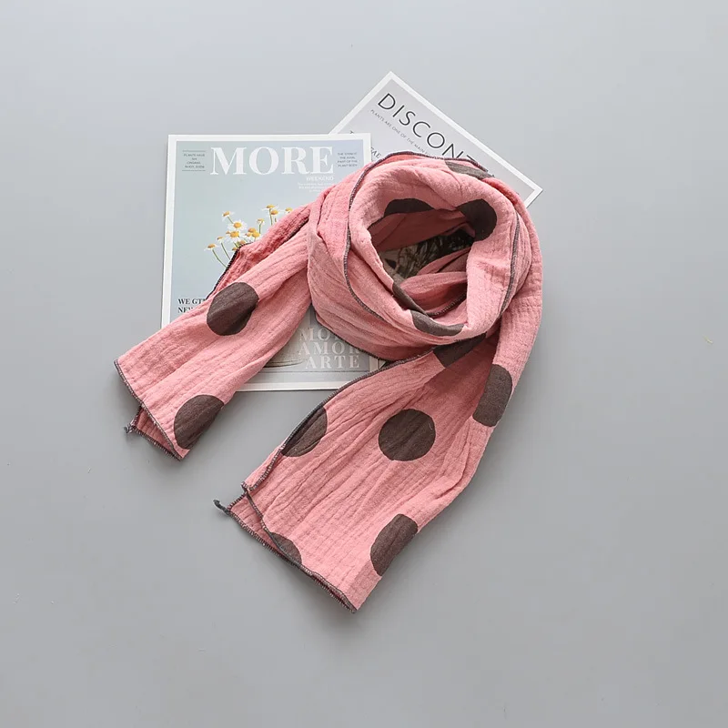 Children's cotton scarf 18 years autumn and winter big wave point warm |